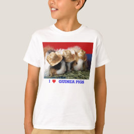 Camiseta Crianças Eu Amo Suínos De Guiné
