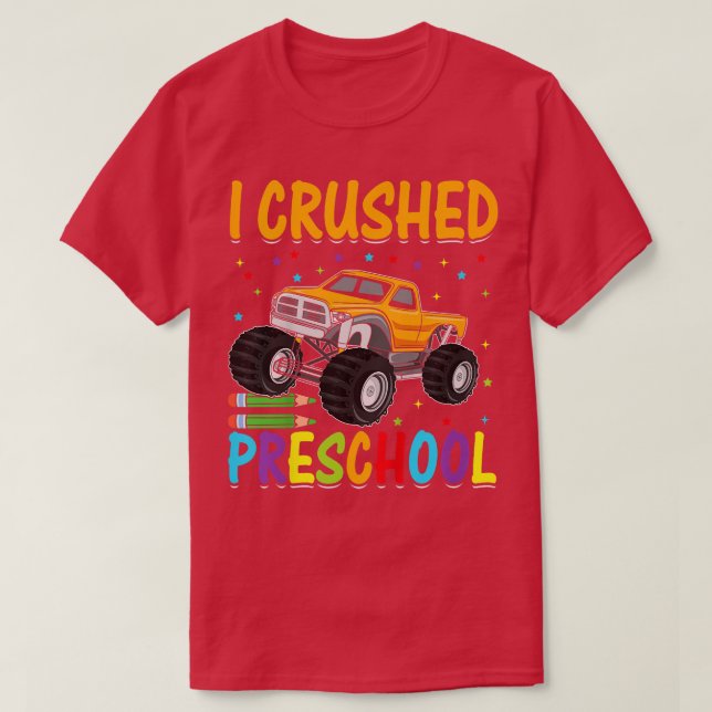 Camiseta Crianças Eu Cruzei A Graduação Pré-Escolar Boys Mo (Frente do Design)