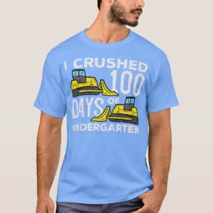 Camiseta Crianças Eu Esmagei 100 Dias De Bulldozer Do Jardi