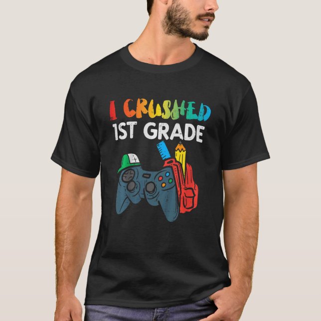 Camiseta Crianças Eu Esmagei 1rua Gamer Boys No Último Dia  (Frente)