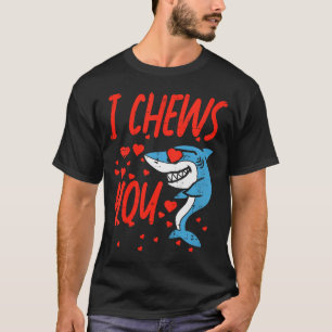 Camiseta Crianças Eu Mastigo Você Tubarão Crianças Dia dos