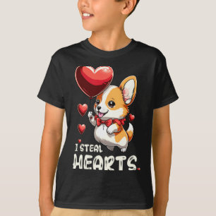 Camiseta Crianças Eu Roubo Corações Meninas Meninos Dia dos