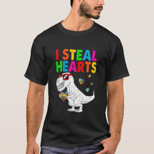 Camiseta Crianças Eu Roubo Corações Puzzle Conscientização