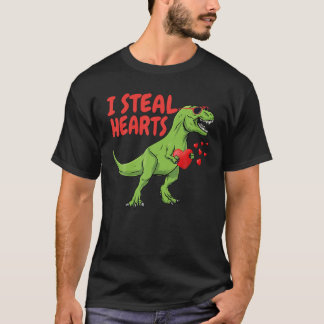 Camiseta Crianças Eu Roubo Corações Trex Dino Baby Boy Namo