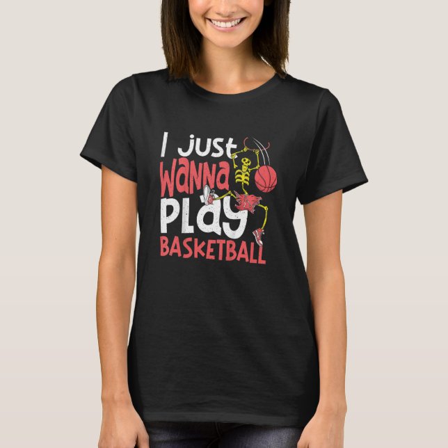 Camiseta Crianças Eu Só Quero Jogar Yout De Basquete (Frente)