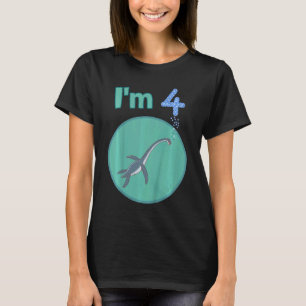 Camiseta Crianças Eu Sou 4 Anos Quarto Aniversário Plesioss