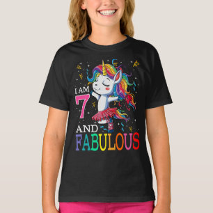 Camiseta Crianças, eu sou 7 e Fabuloso Unicórnio