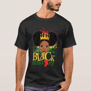 Camiseta Crianças Eu Sou A História Negra Meninas Pequena R