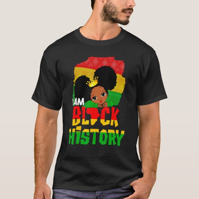 Camiseta Crianças Eu Sou A História Negra Meninas Pequena R (Frente)