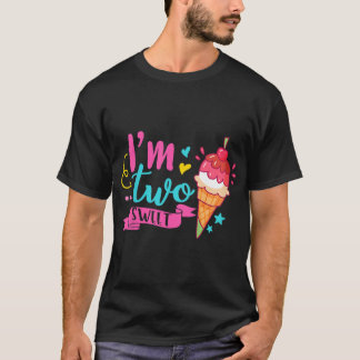Camiseta Crianças, eu sou duas segundos aniversários bonita