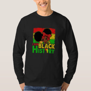 Camiseta Crianças Eu Sou História Negra Meninas Pequena Rai