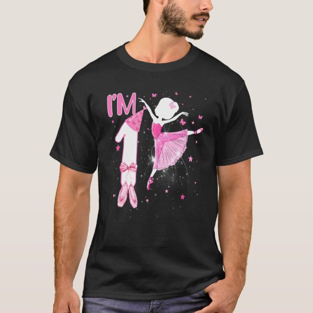 Camiseta Crianças Eu sou primeiro aniversario Ballerina Bal (Frente)