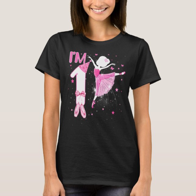 Camiseta Crianças Eu sou primeiro aniversario Ballerina Bal (Frente)