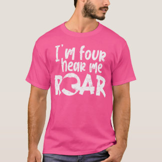 Camiseta Crianças, Eu Sou Quatro... Me Ouvem Rir Dinossauro