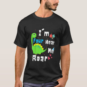 Camiseta Crianças, eu sou quatro ouvem-me o café do dinossa