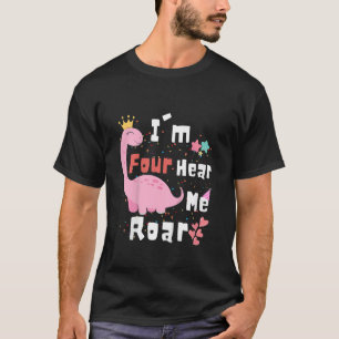 Camiseta Crianças, eu sou quatro ouvem-me o café do dinossa