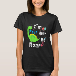 Camiseta Crianças, eu sou quatro ouvem-me o café do dinossa