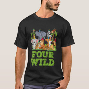 Camiseta Crianças, eu sou selvagem e 4 anos, 4 anos, 4 anos