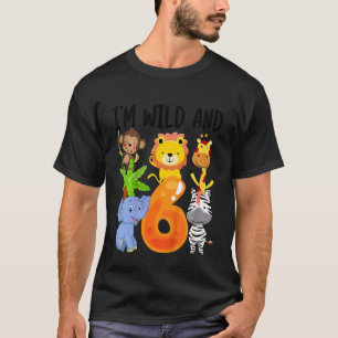 Camiseta Crianças, eu sou selvagem e 6 6 de zoológico Anive