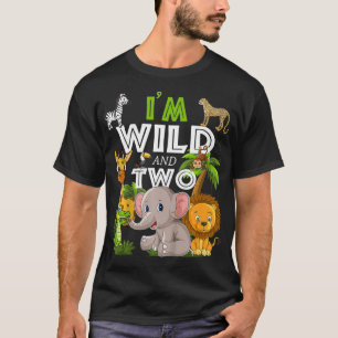 Camiseta Crianças Eu sou selvagem e um tema de zoológico An