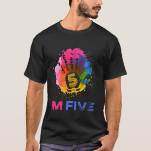 Camiseta Crianças, eu sou um punhado de 5 de aniversário de