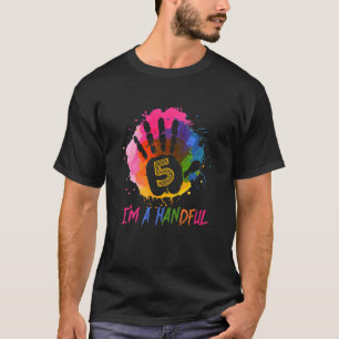 Camiseta Crianças, eu sou um punhado de 5 de aniversário de