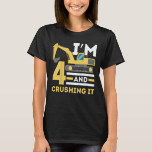 Camiseta Crianças, eu tenho 4 anos e caindo no 4º Aniversár