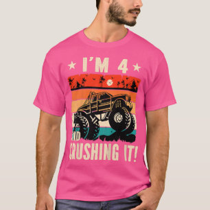 Camiseta Crianças, eu tenho 4 anos e esmagando o aniversári