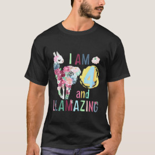 Camiseta Crianças Eu Tenho 4 Anos E Sou Llamazífico 4º Aniv