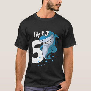 Camiseta Crianças, eu tenho 5 anos de idade 5 de tubarão