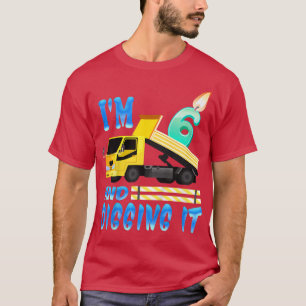 Camiseta Crianças, eu tenho 6 anos e escavando 6 anos de Ca