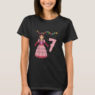 Camiseta Crianças eu tenho 7 anos com a princesa aniversári