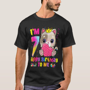 Camiseta Crianças, eu tenho 7 anos, garotas 7 de aniversári