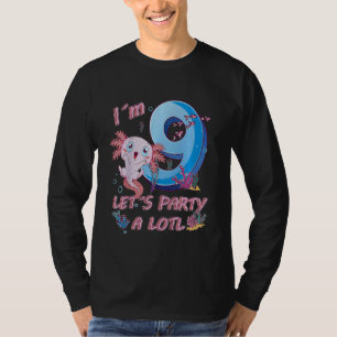 Camiseta Crianças, eu tenho 9 anos Festa de Vamos Um Lotl A