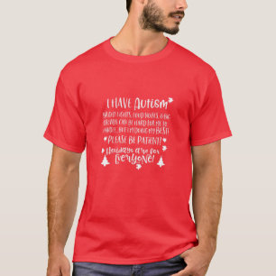 Camiseta Crianças Eu Tenho Autismo Luzes Brilhantes Barulh