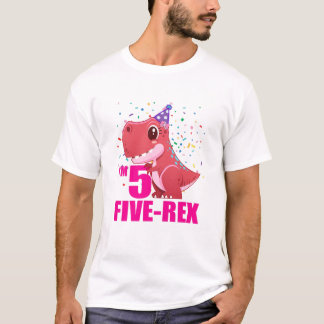 Camiseta Crianças, eu tenho cinco 5 Rex Aniversário três di