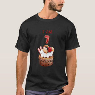 Camiseta Crianças, eu tenho sete anos para garotas que amam