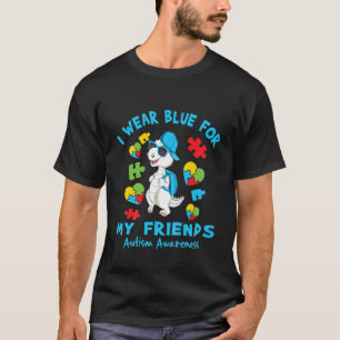 Camiseta Crianças Eu Visto Azul Para Meu Amigo Autismo Aten
