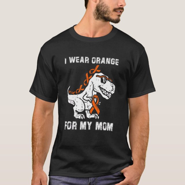 Camiseta Crianças Eu Visto Laranja Para Minha Mãe T Rex Sra (Frente)