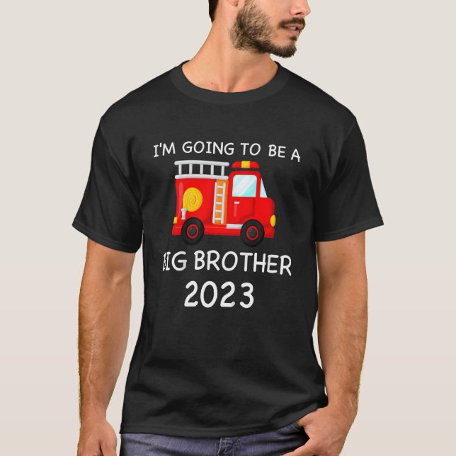 Camiseta Crianças, eu vou ser um grande caminhão de bombeir (Frente)