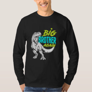 Camiseta Crianças, eu vou ser um grande irmão de novo Dinos