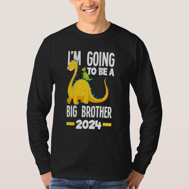 Camiseta Crianças Eu vou ser um grande irmão Dinossauro 202 (Frente)