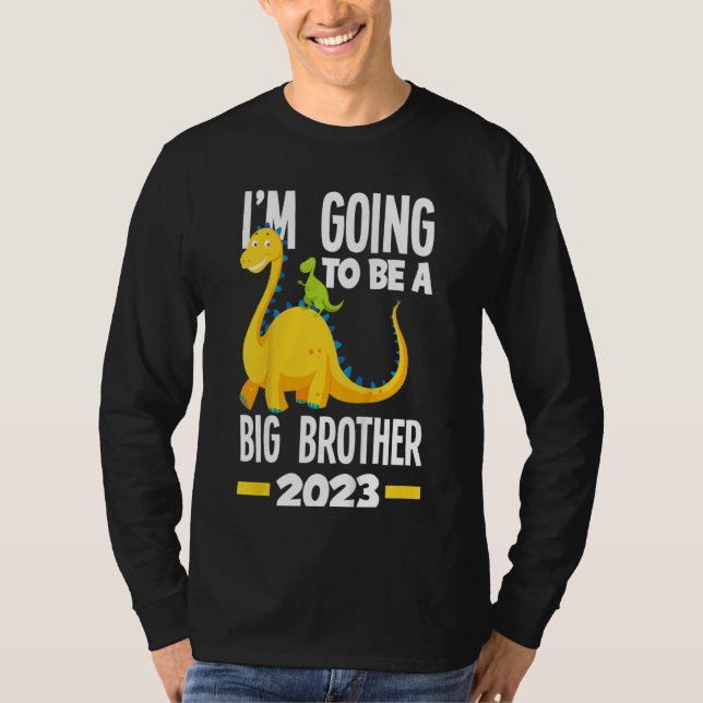 Camiseta Crianças Eu vou ser um grande irmão Dinossauro 202 (Frente)