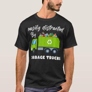 Camiseta Crianças facilmente distraídas pelo Garbage Trucks