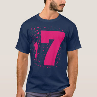 Camiseta Crianças Fadas Fadas Aniversário 7 7 7 7 anos Meni