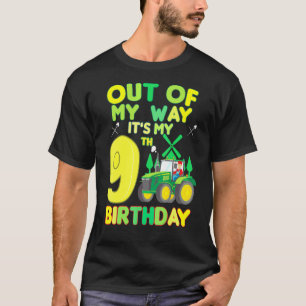 Camiseta Crianças Farmer Bday Do Meu Caminho É Meu 9º Anive