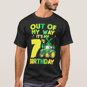 Camiseta Crianças Farmer Bday Do Meu Caminho É Meu Aniversá