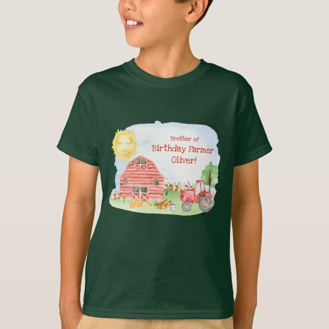 Camiseta Crianças Farmer Festa de aniversário Correspondend (Frente)