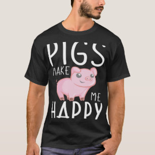 Camiseta Crianças fazendas, porcos me fazem feliz
