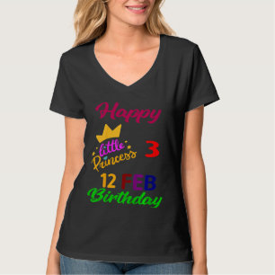 Camiseta Crianças Febraury Girls Aniversário 12 de fevereir